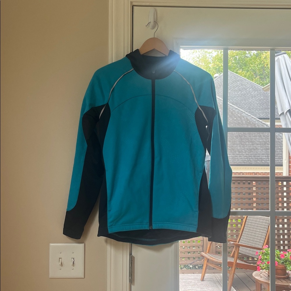 Novara Teal and Black Hooded Jacket